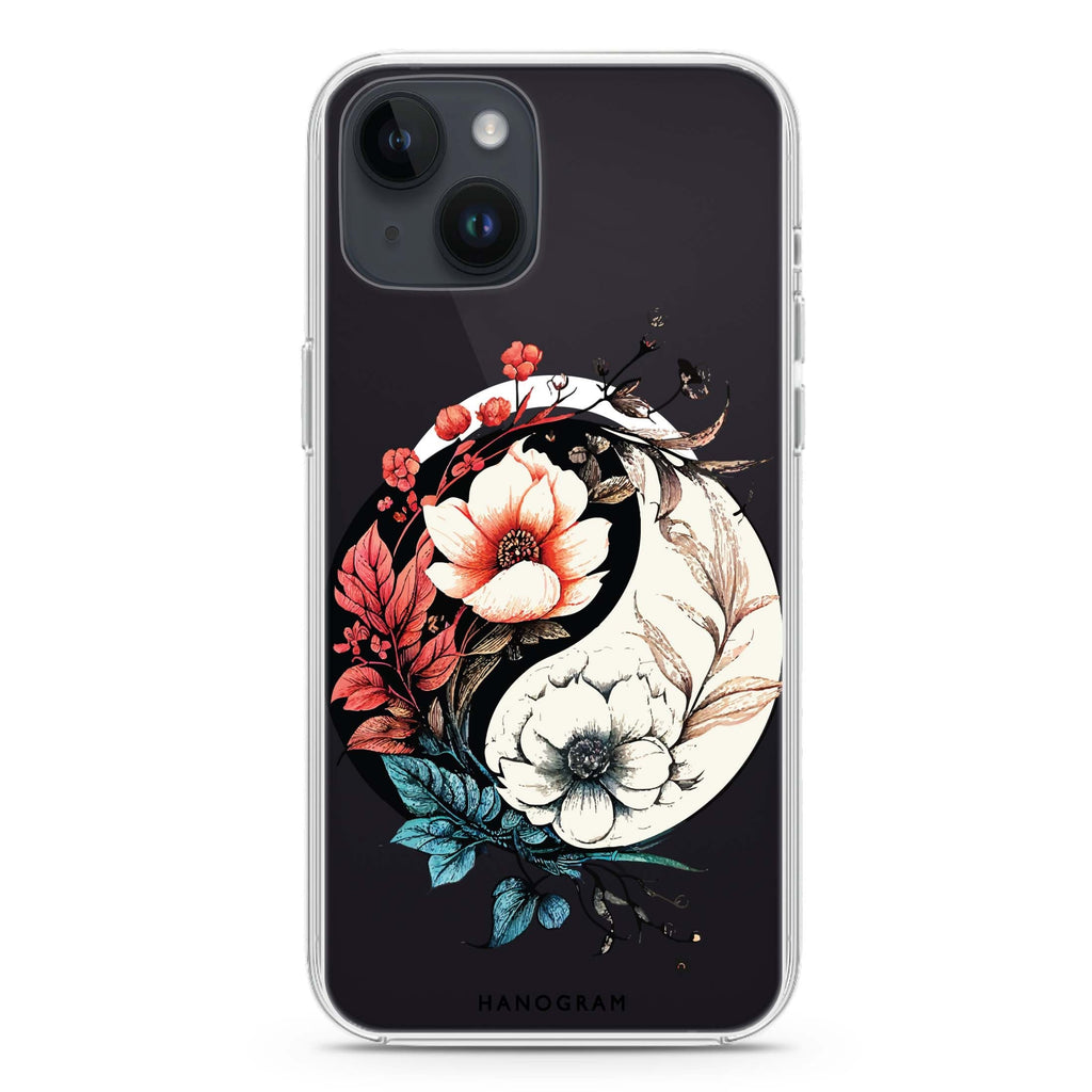 Pretty Floral & Tai Chi iPhone 14 Magsafe 兼容水晶透明保護殼