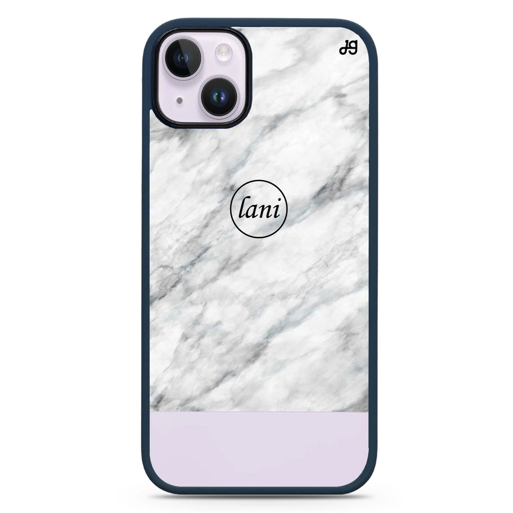White Marble Transparent iPhone 14 Plus Magsafe 兼容防衝擊保護殼