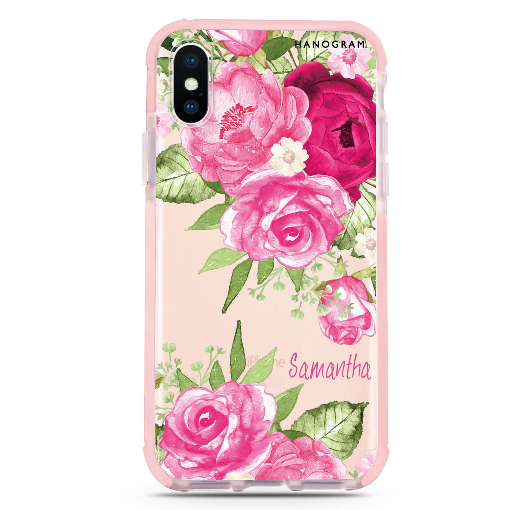 Watercolor Rose iPhone XS Max 吸震防摔保護殼