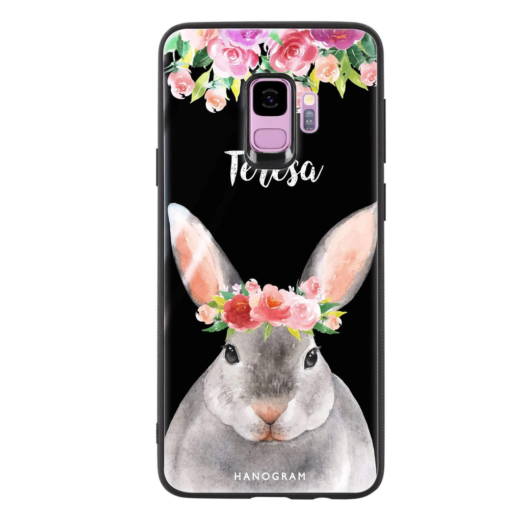 Floral and Bunny Samsung S9 超薄強化玻璃殻