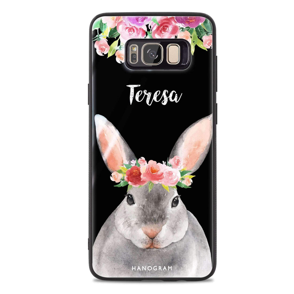 Floral and Bunny Samsung S8 Plus 超薄強化玻璃殻
