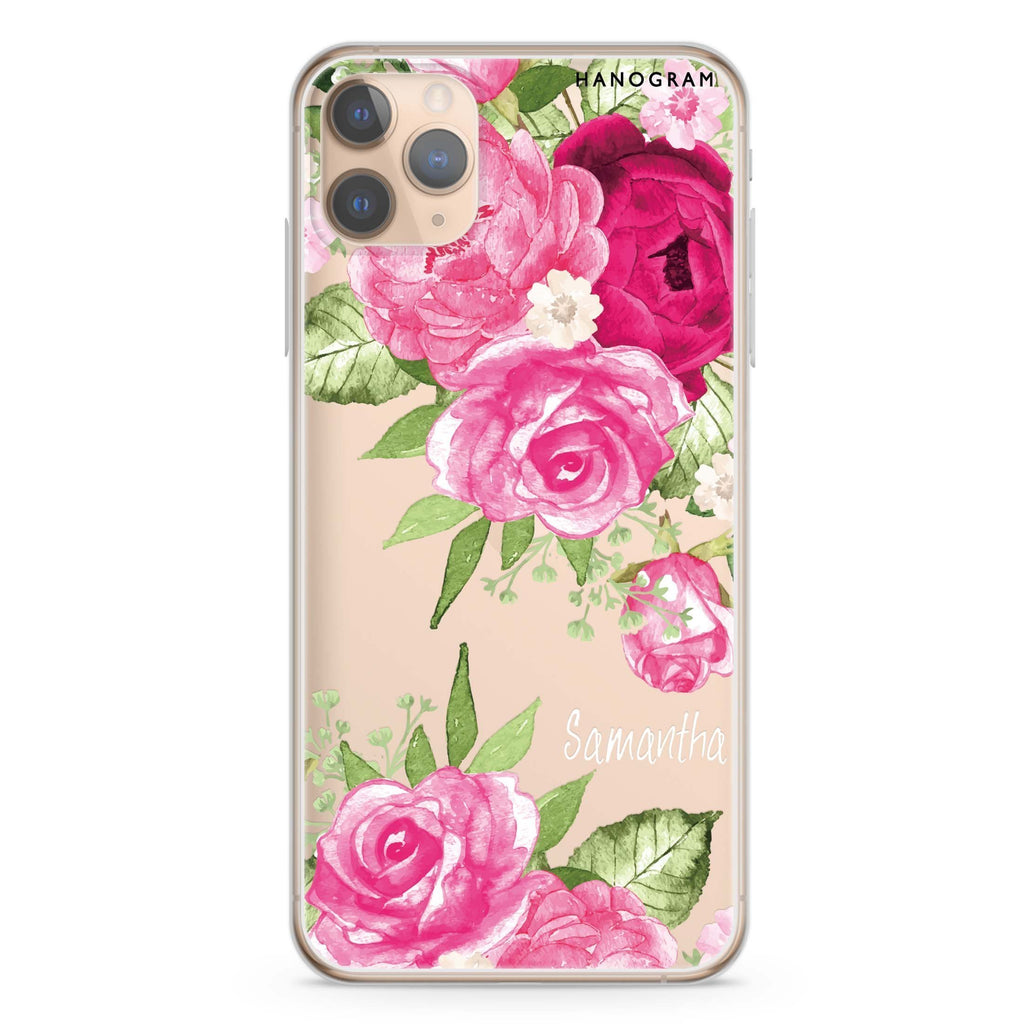 Watercolor Rose iPhone 11 Pro Max 水晶透明保護殼