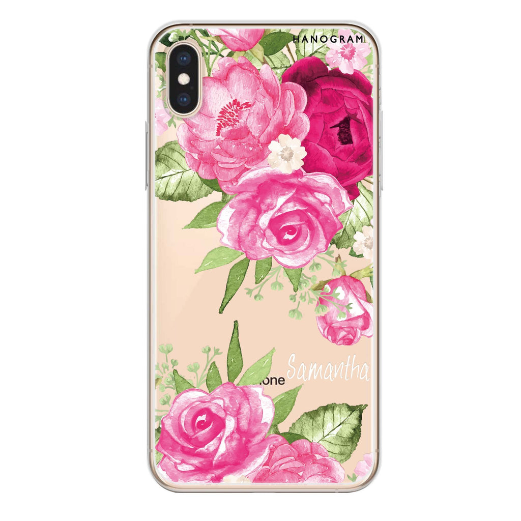 Watercolor Rose iPhone X 水晶透明保護殼