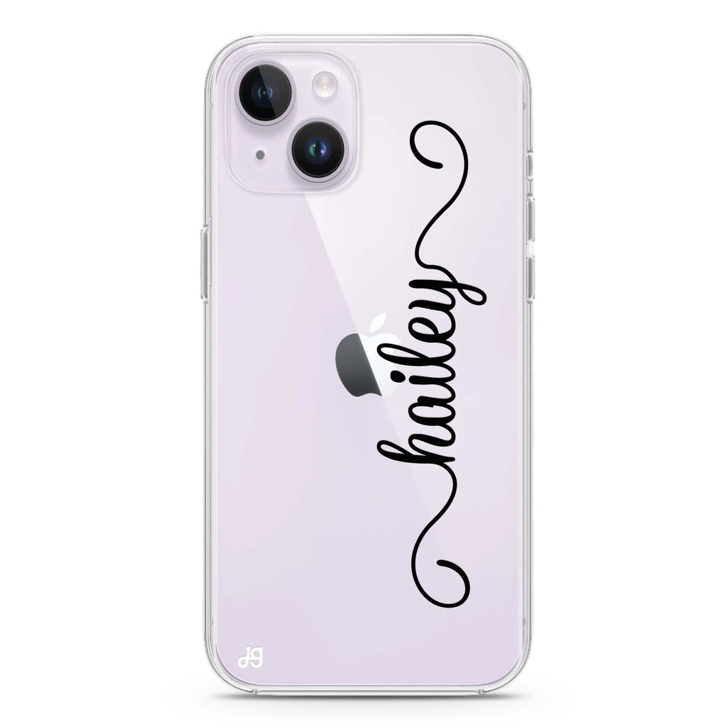 Vertical Cursive Handwritten iPhone 14 水晶透明保護殼