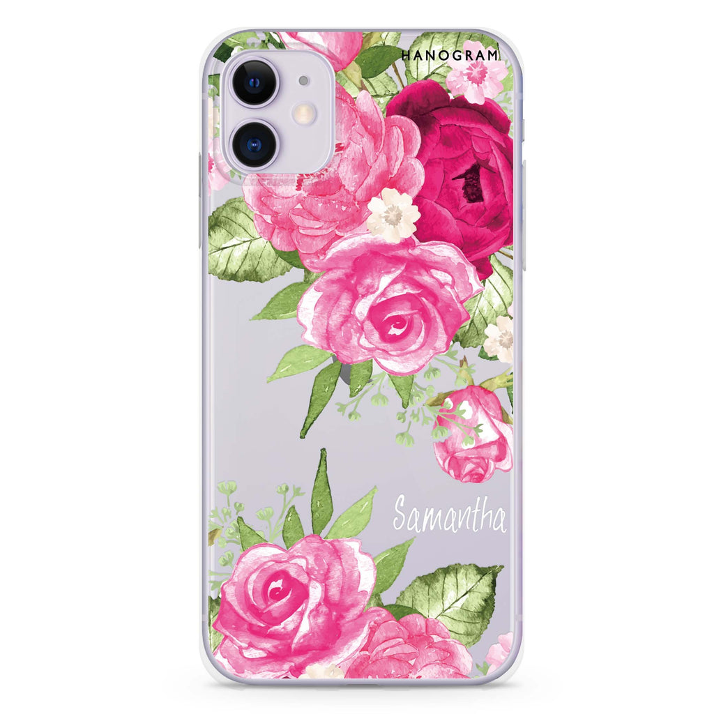 Watercolor Rose iPhone 11 水晶透明保護殼
