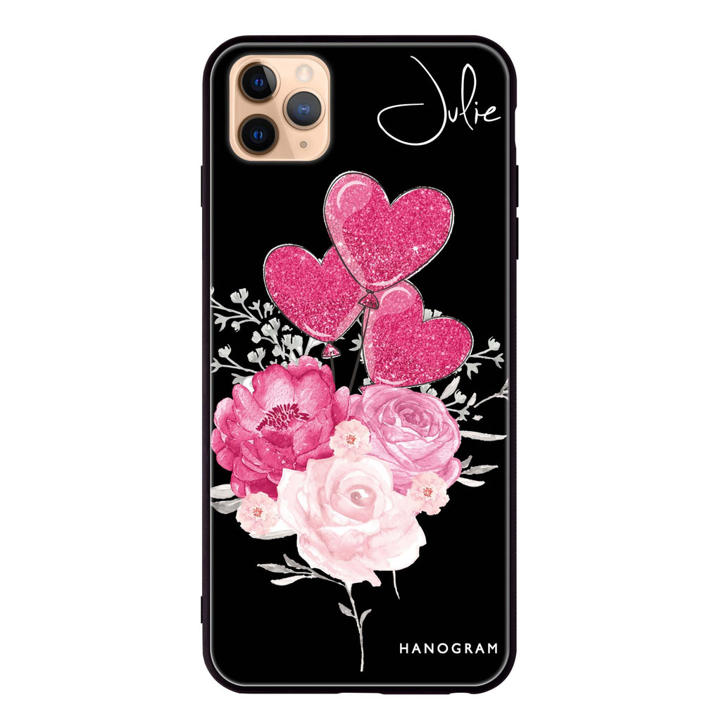 Sweet Heart With Rose iPhone 11 Pro Max 超薄強化玻璃殻