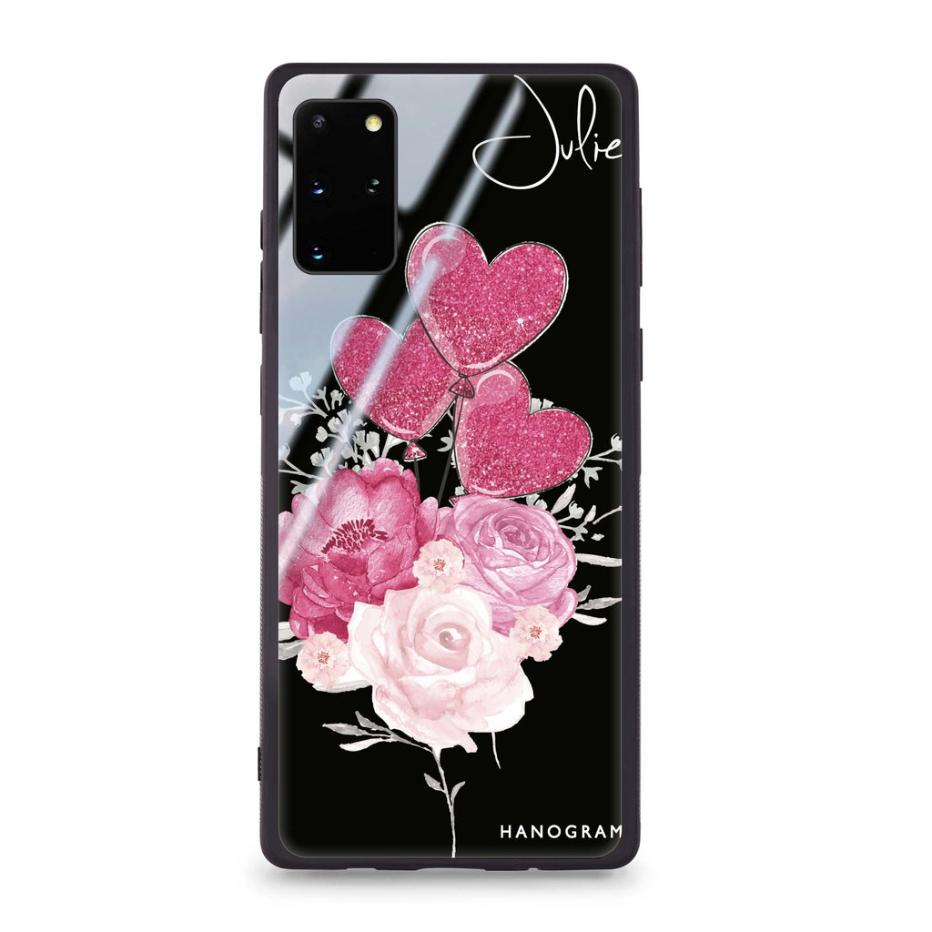 Sweet Heart With Rose Samsung S20 Plus 超薄強化玻璃殻