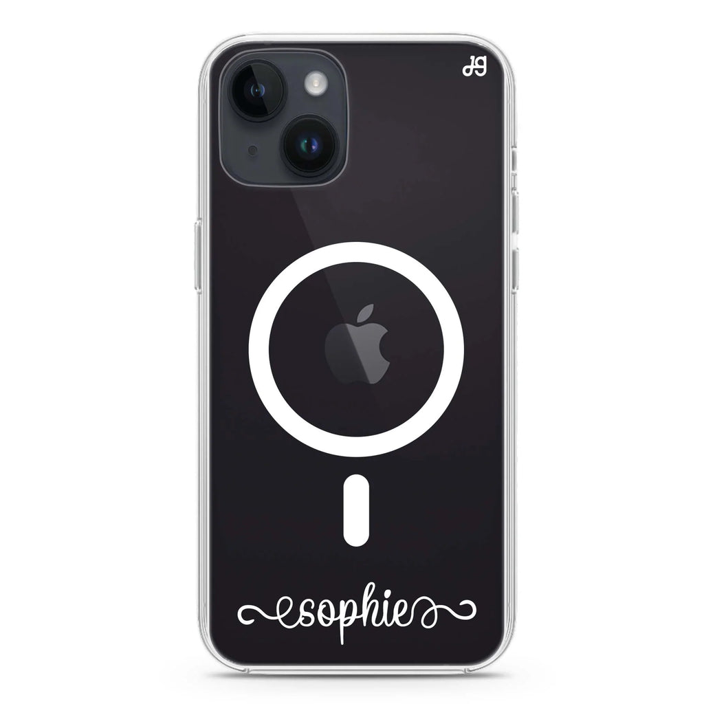 Script Handwritten iPhone 14 Magsafe 兼容水晶透明保護殼