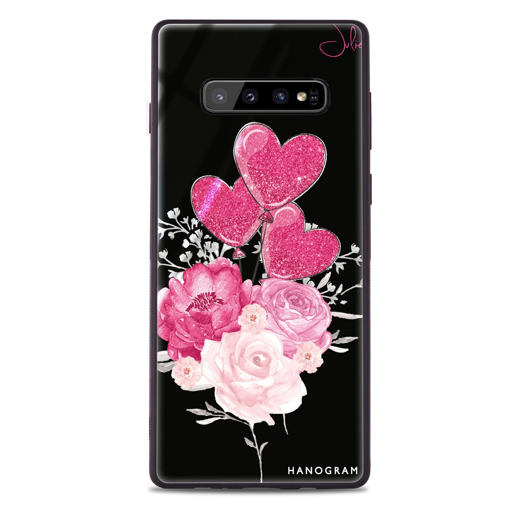 Sweet Heart With Rose Samsung 超薄強化玻璃殻