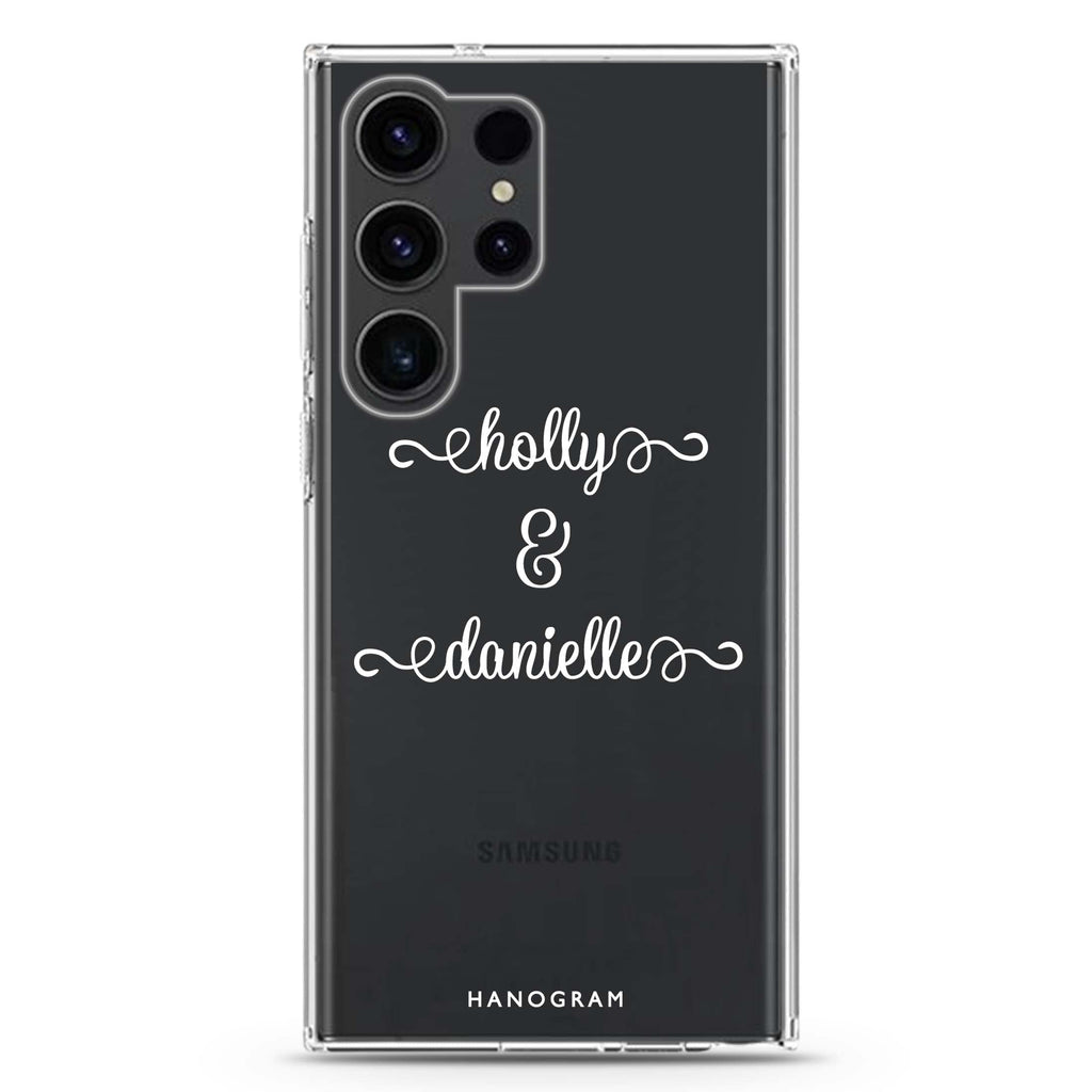 Our Cursive Handwritten Samsung Galaxy Ultra 可加名字透明保護殼，適用 S26/S25/S24/S23 Ultra，圖1