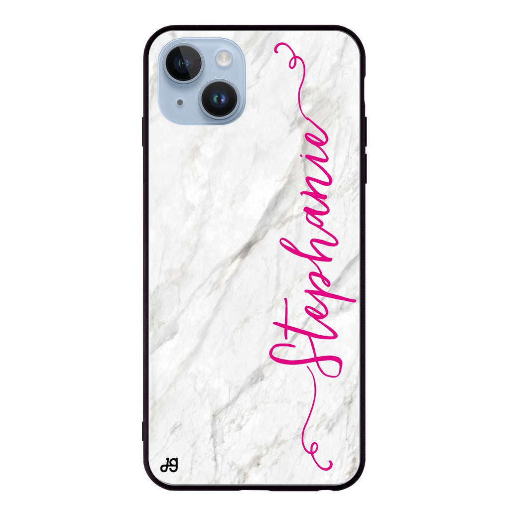 Vertical Cursive & Marble Sleek iPhone 13 Mini 超薄強化玻璃殻