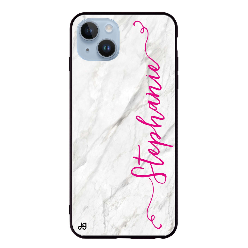 Vertical Cursive & Marble Sleek iPhone 13 超薄強化玻璃殻