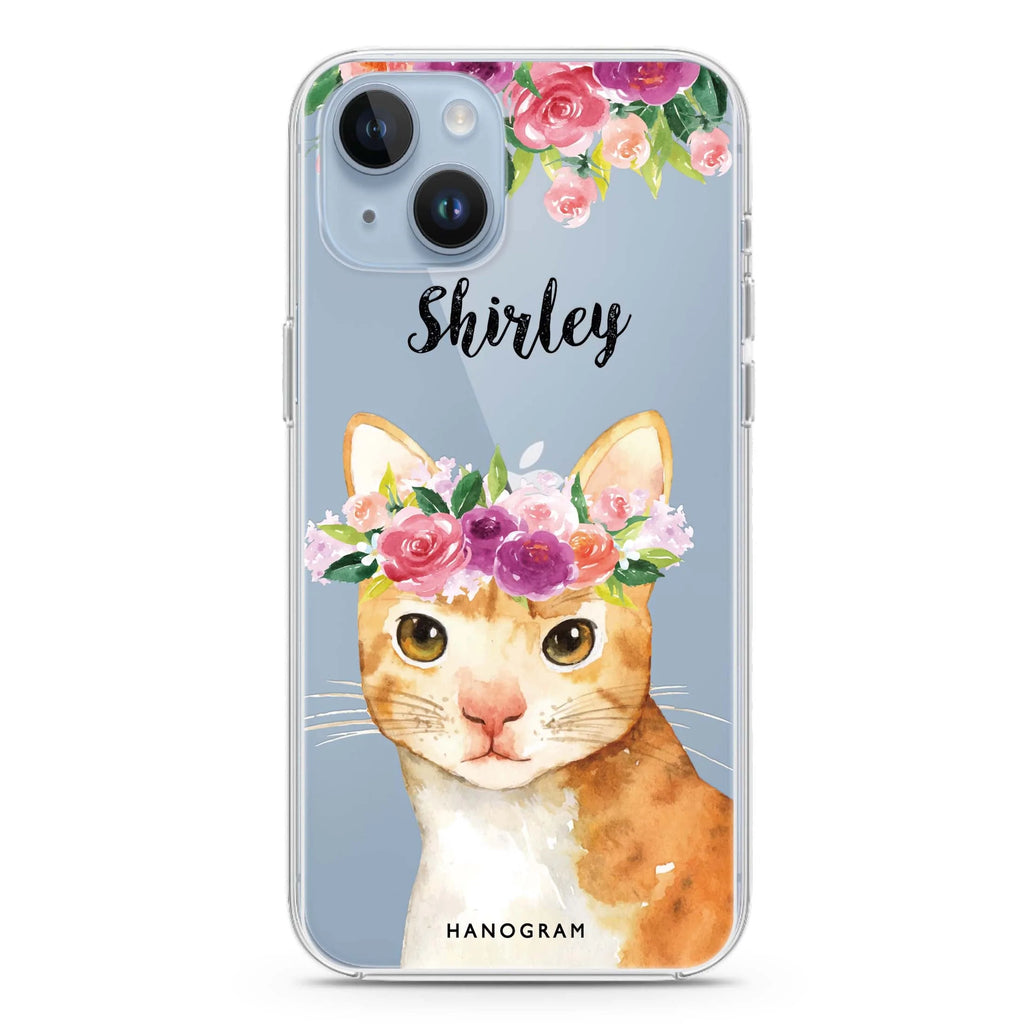 Floral and Cat iPhone 14 水晶透明保護殼