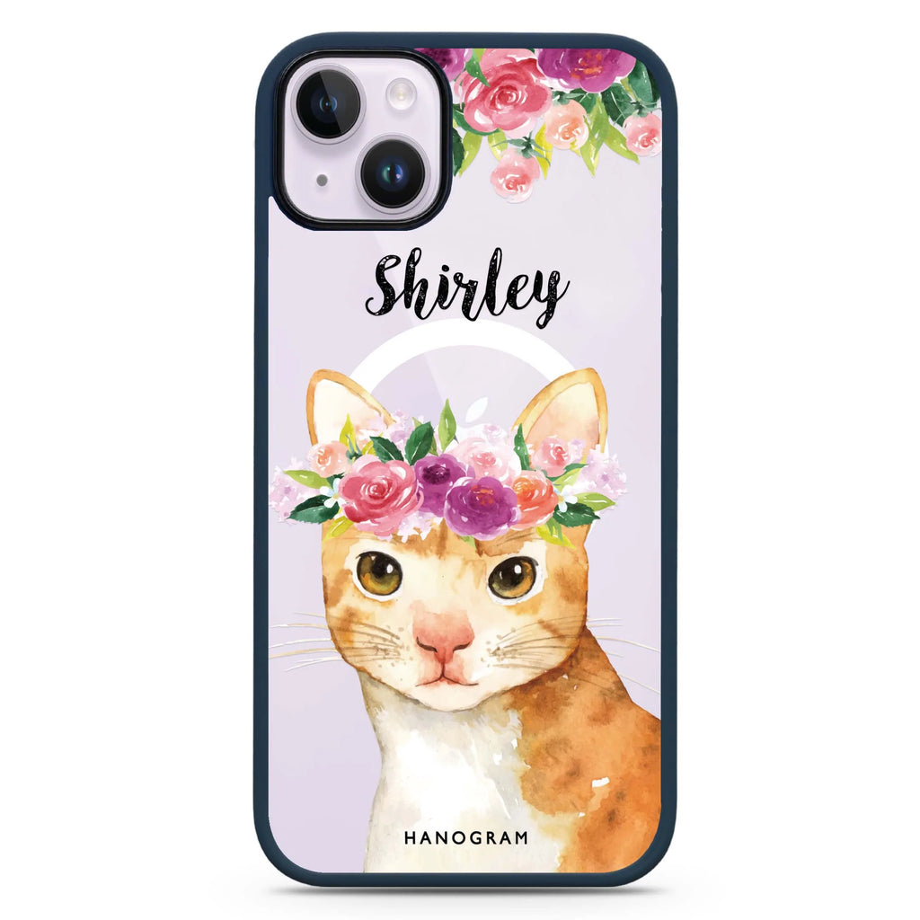 Floral and Cat iPhone 14 Plus Magsafe 兼容防衝擊保護殼