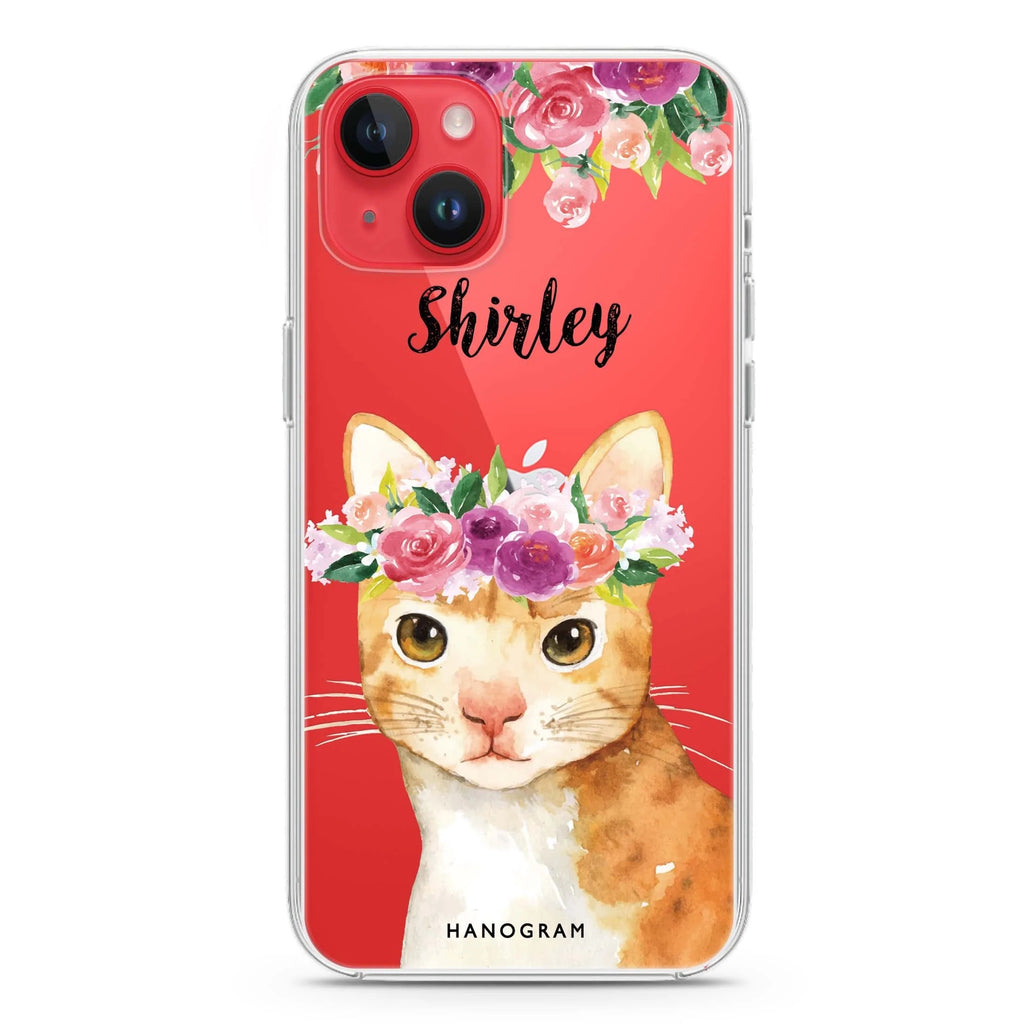 Floral and Cat iPhone 14 plus 水晶透明保護殼