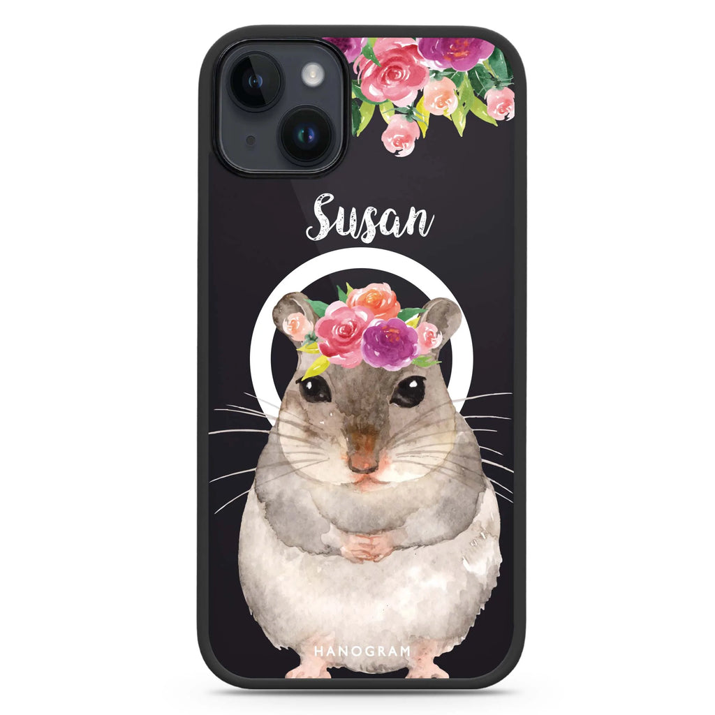 Floral and Hamster iPhone 14 Plus Magsafe 兼容防衝擊保護殼