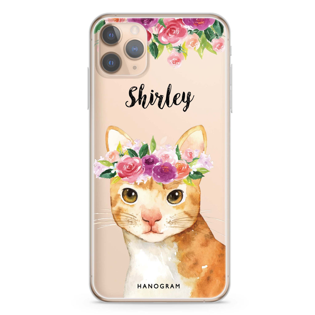 Floral and Cat iPhone 11 Pro Max 水晶透明保護殼