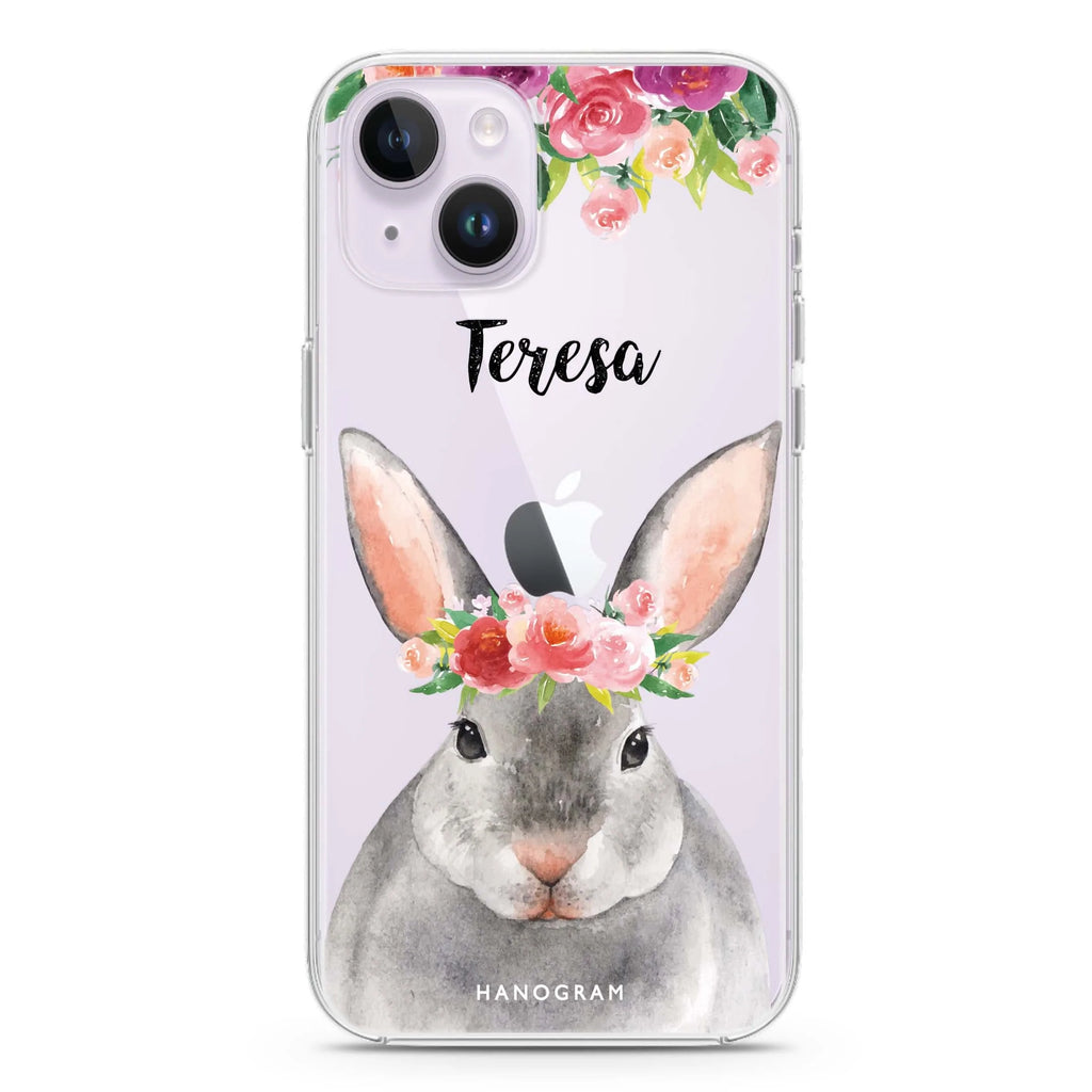 Floral and Bunny iPhone 14 水晶透明保護殼