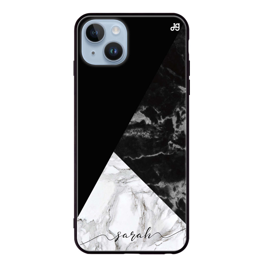Black And White Marble iPhone 14 超薄強化玻璃殻