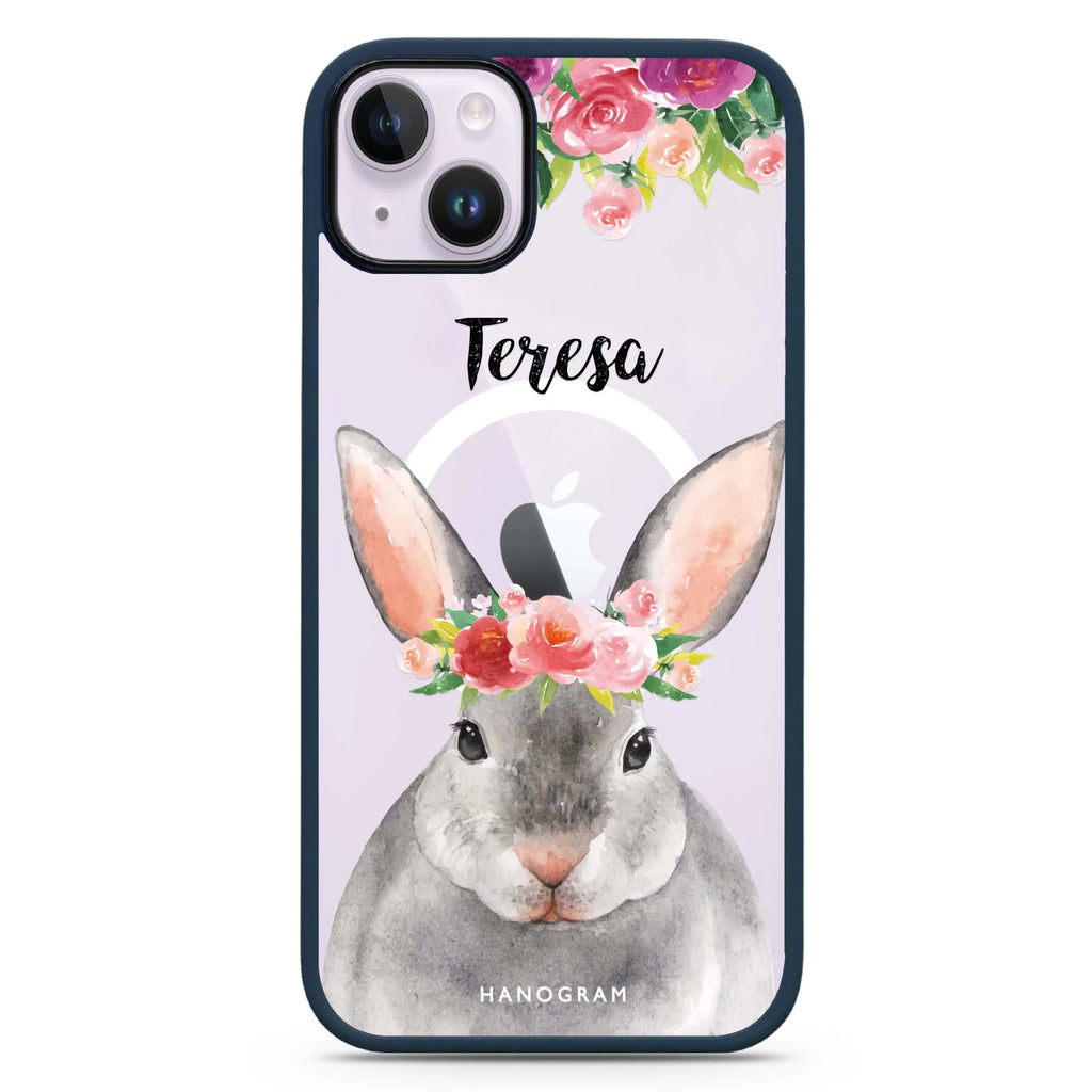 Floral and Bunny iPhone 14 Plus Magsafe 兼容防衝擊保護殼