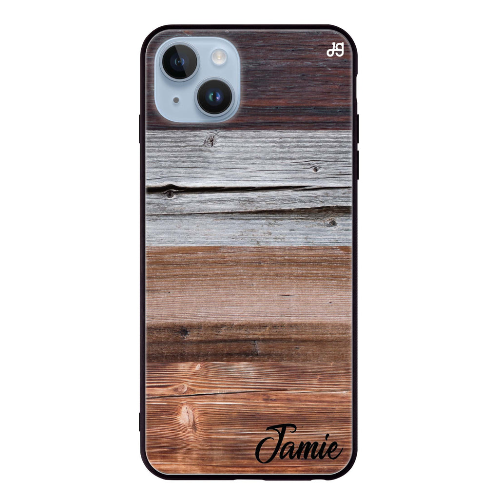 Wood Grain Varigegated iPhone 14 Plus 超薄強化玻璃殻