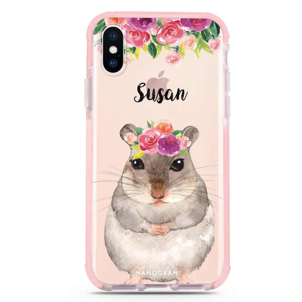 Floral and Hamster iPhone XS Max 吸震防摔保護殼