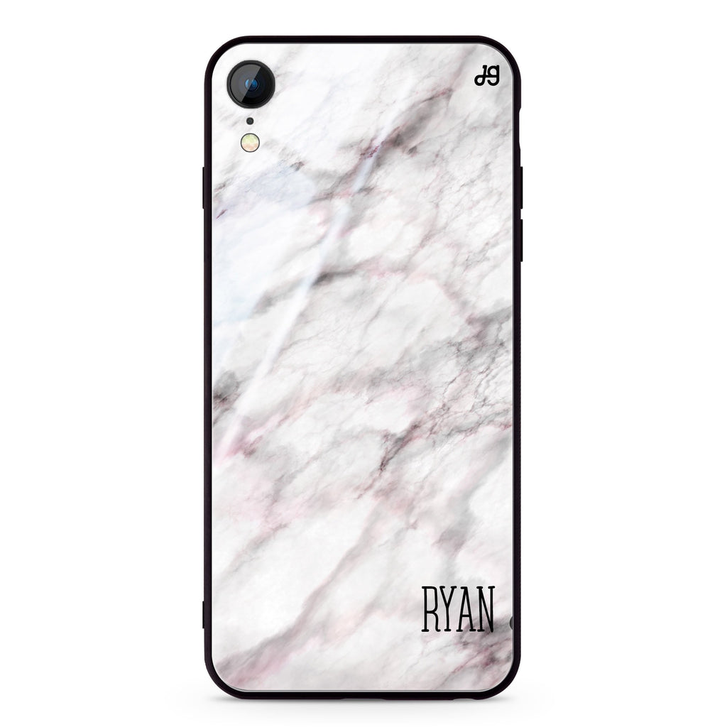 White Marble iPhone XR 超薄強化玻璃殻