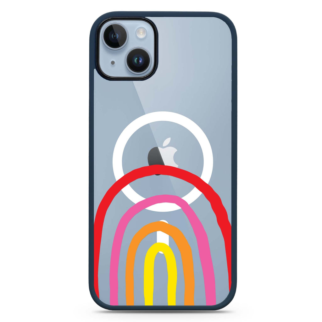 Rainbow Drawing iPhone 14 Plus Magsafe 兼容防衝擊保護殼