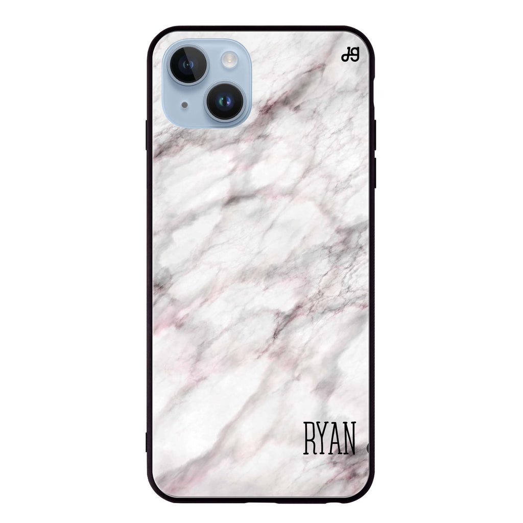 White Marble iPhone 13 Mini 超薄強化玻璃殻