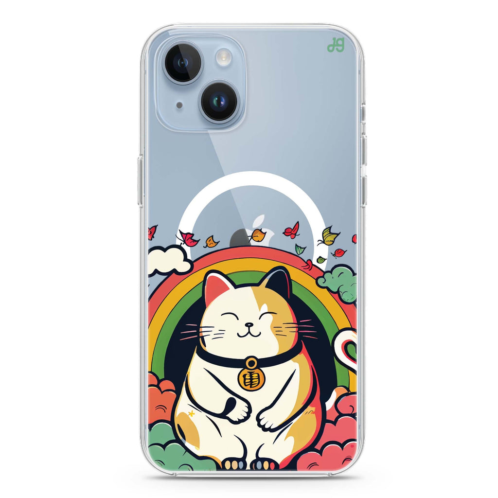 Lucky Cat iPhone 14 Magsafe 兼容水晶透明保護殼