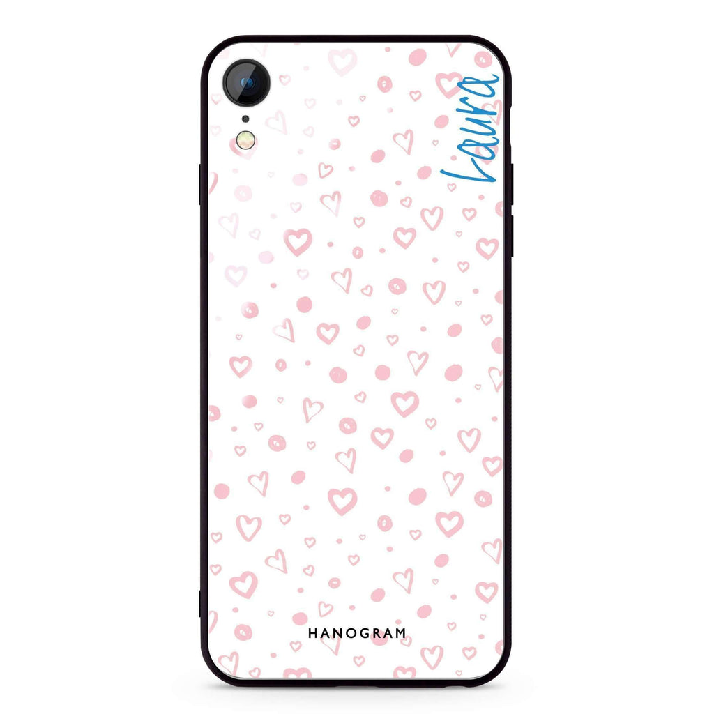 Pinky Hearts iPhone XR 超薄強化玻璃殻