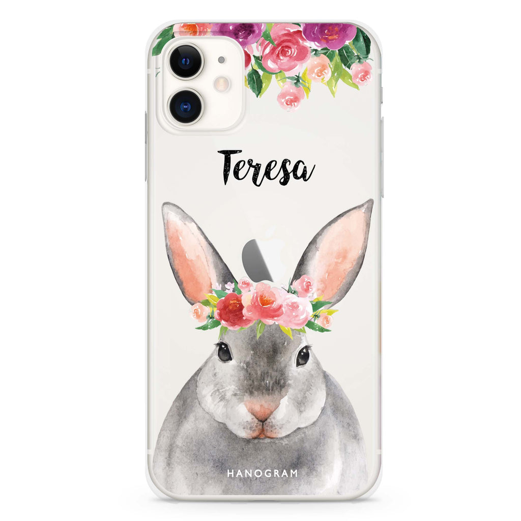Floral and Bunny iPhone 11 水晶透明保護殼