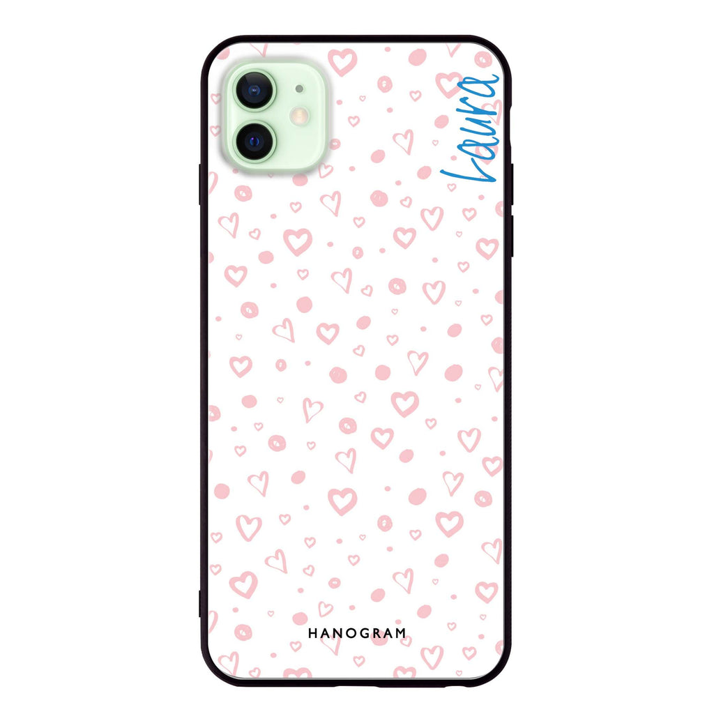 Pinky Hearts iPhone 12 超薄強化玻璃殻