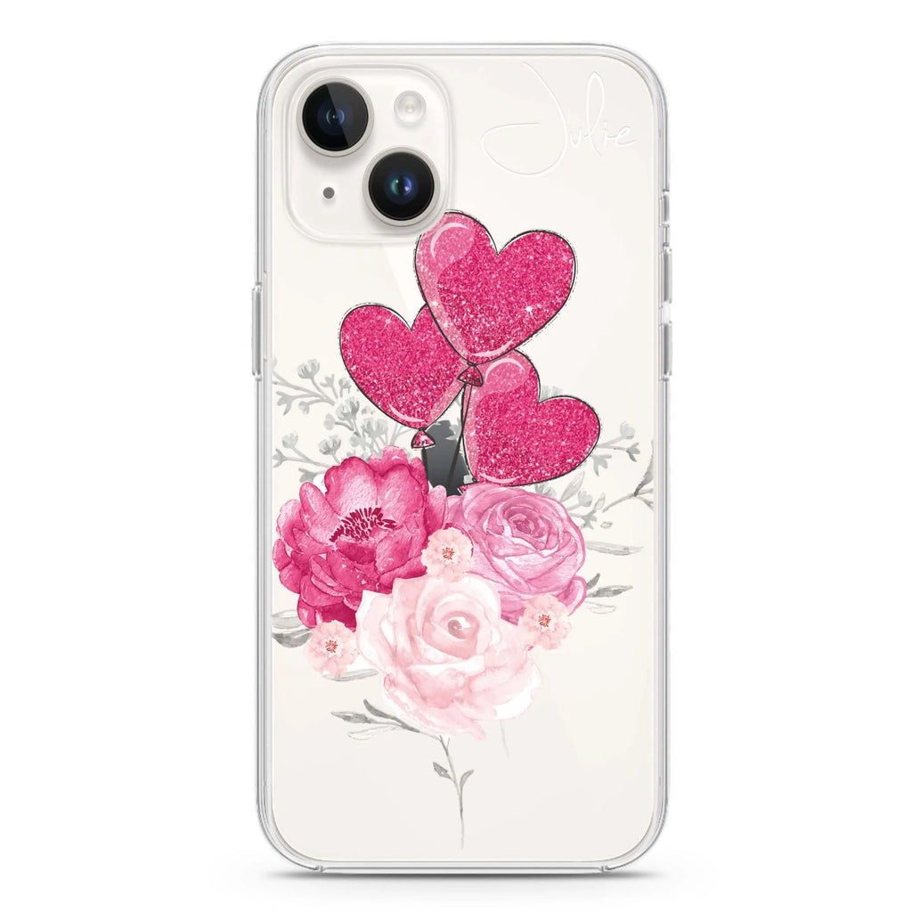 Sweet Heart With Rose iPhone 14 水晶透明保護殼