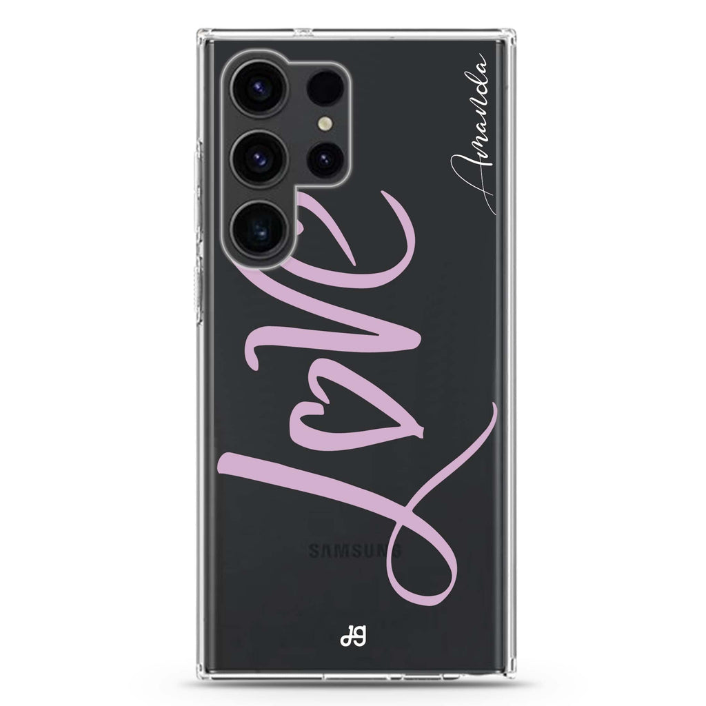 Love & Love Samsung Galaxy Ultra 可加名字透明保護殼，適用 S26/S25/S24/S23 Ultra，圖1