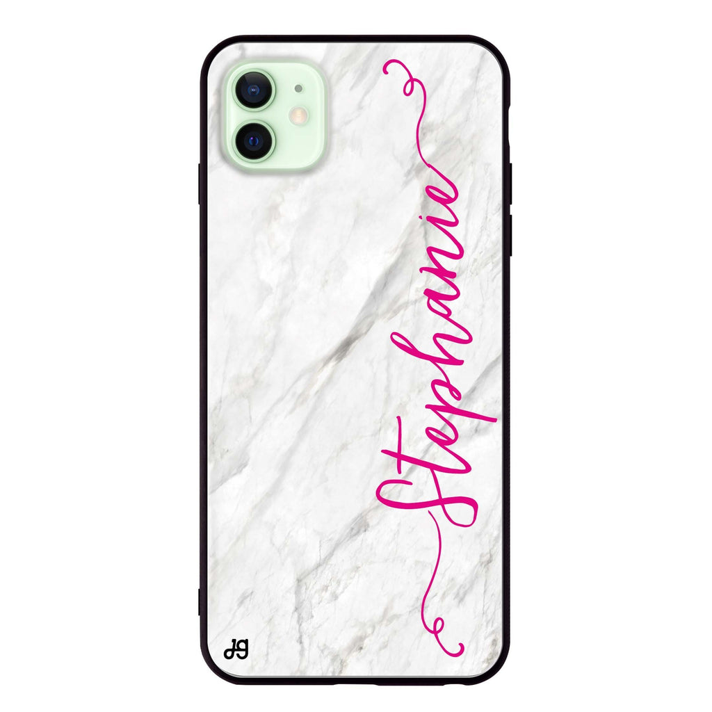 Vertical Cursive & Marble Sleek iPhone 12 mini 超薄強化玻璃殻