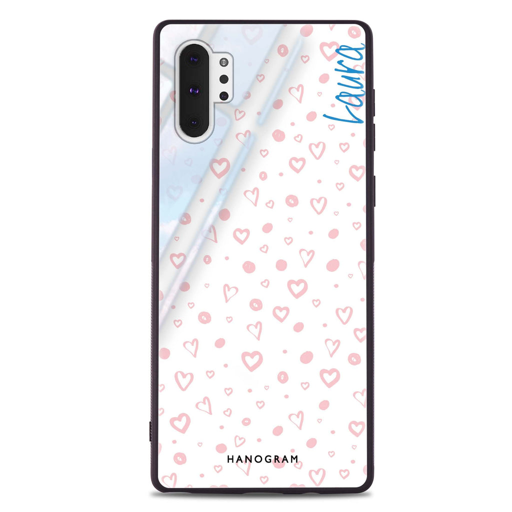 Pinky Hearts Samsung Note 10 Plus 超薄強化玻璃殻