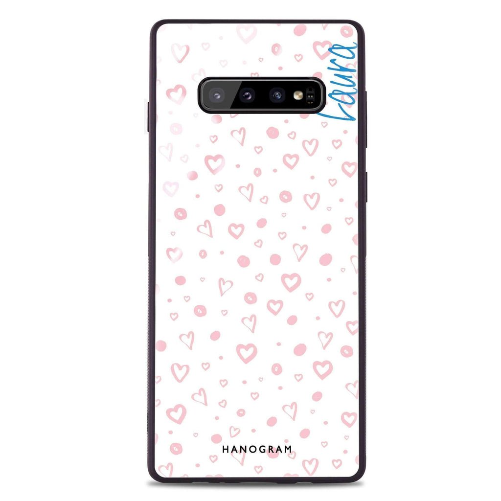 Pinky Hearts Samsung 超薄強化玻璃殻