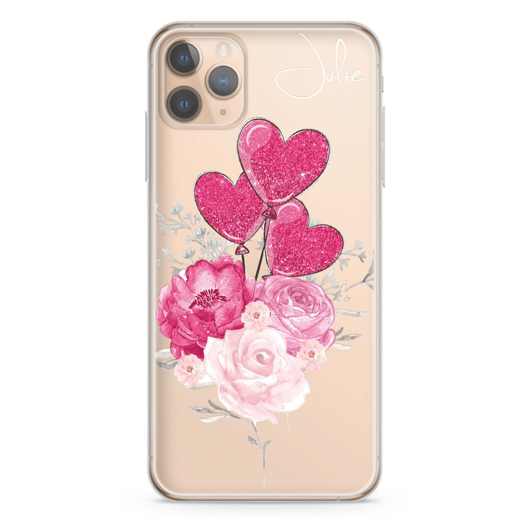 Sweet Heart With Rose iPhone 11 Pro 水晶透明保護殼