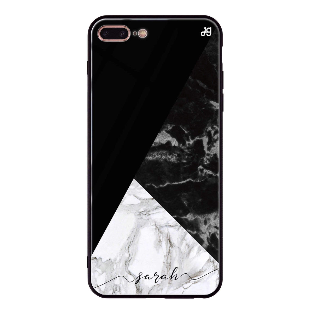Black And White Marble iPhone 8 Plus 超薄強化玻璃殻