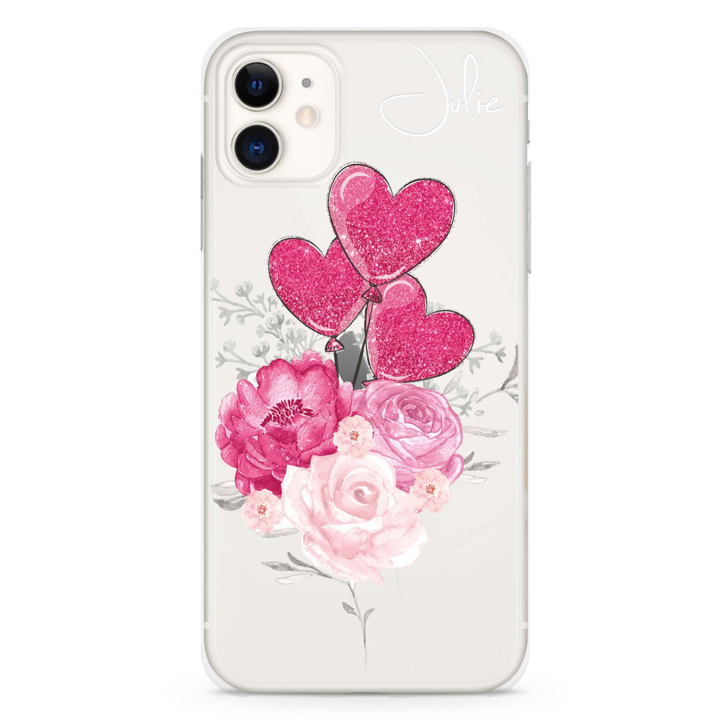 Sweet Heart With Rose iPhone 11 水晶透明保護殼