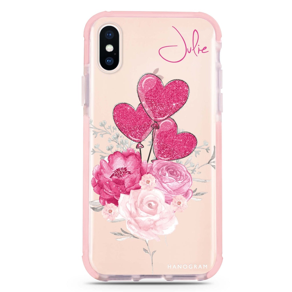 Sweet Heart With Rose iPhone XS Max 吸震防摔保護殼