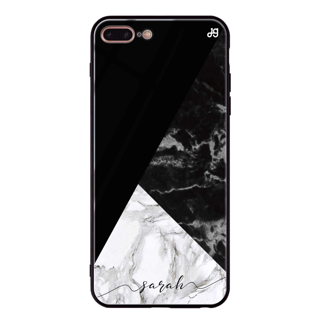 Black And White Marble iPhone 7 Plus 超薄強化玻璃殻