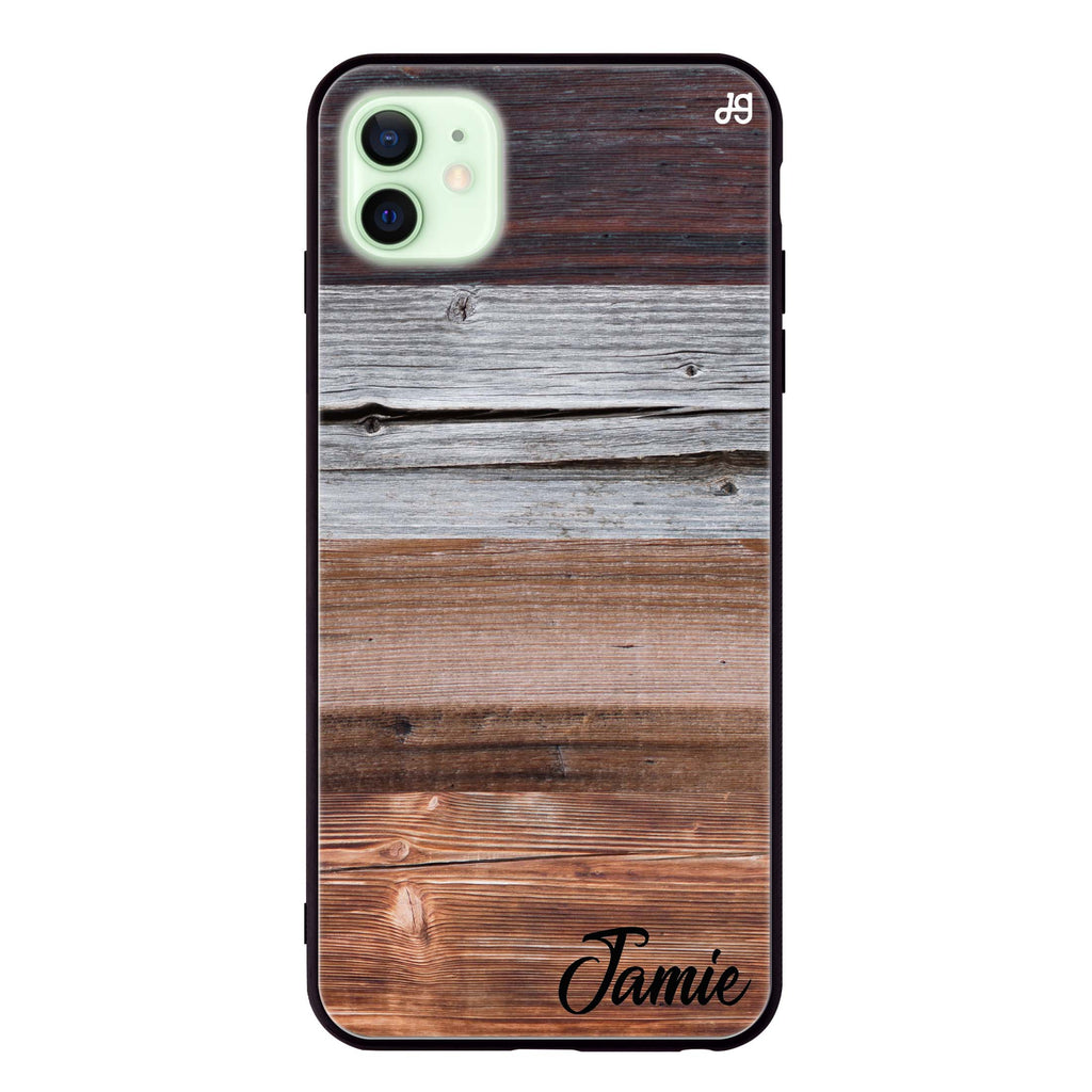 Wood Grain Varigegated iPhone 12 mini 超薄強化玻璃殻