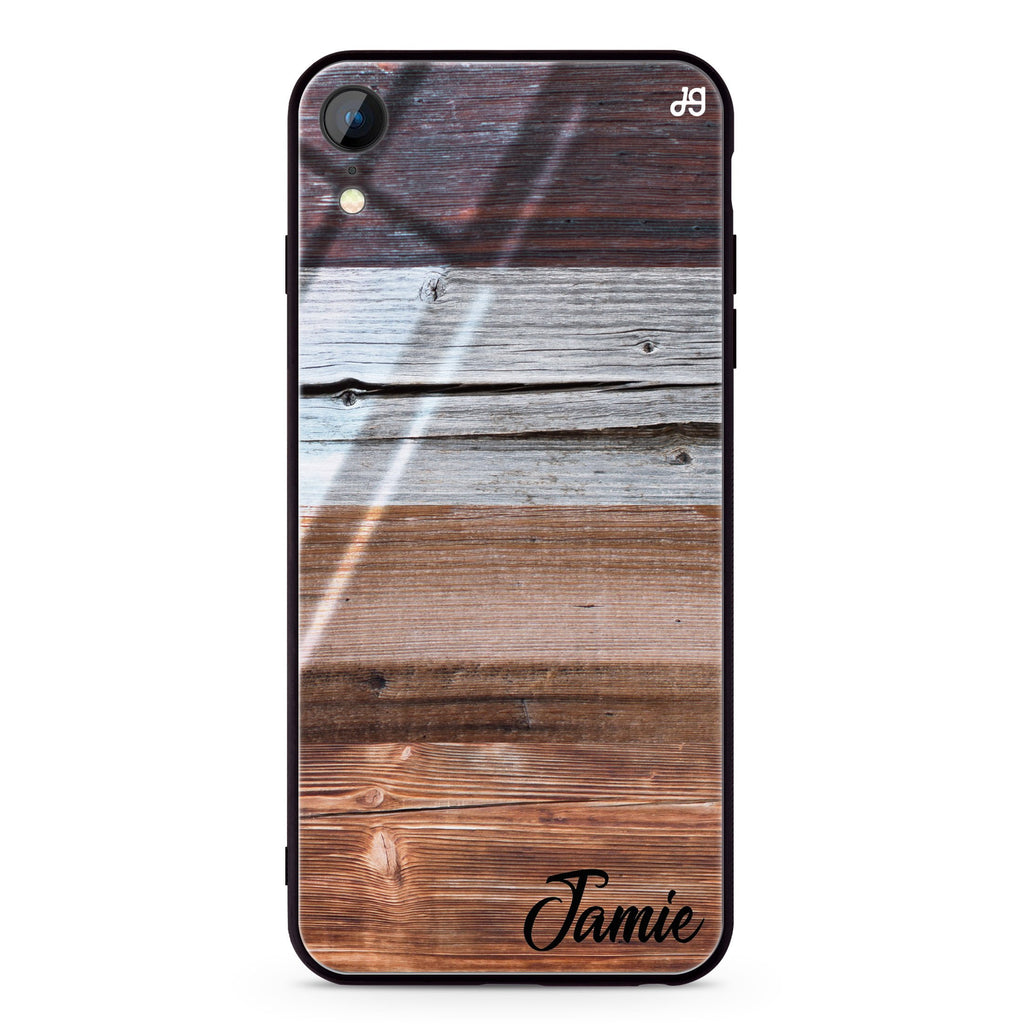 Wood Grain Varigegated iPhone XR 超薄強化玻璃殻