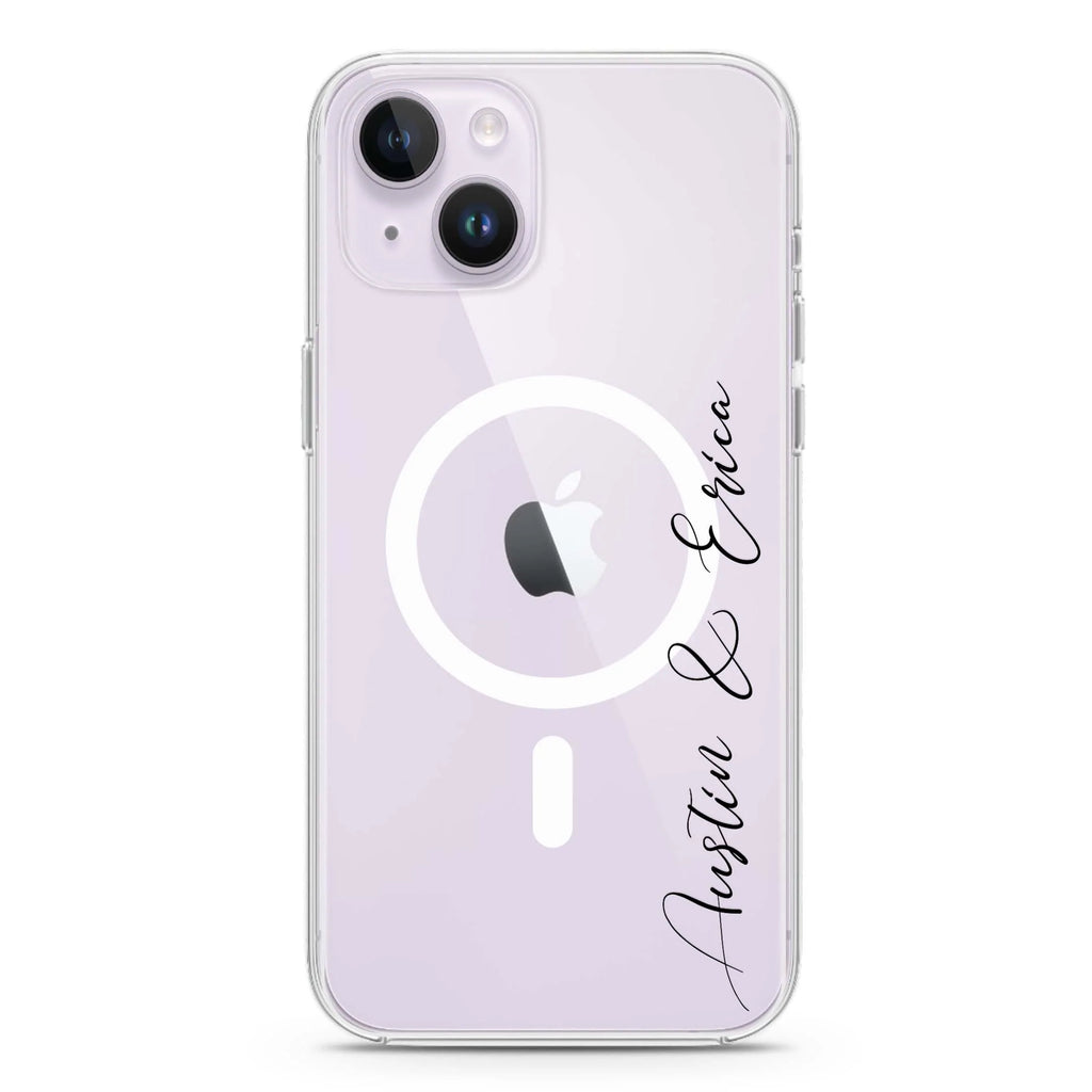 Floral and Cat iPhone 14 Plus Magsafe 兼容水晶透明保護殼