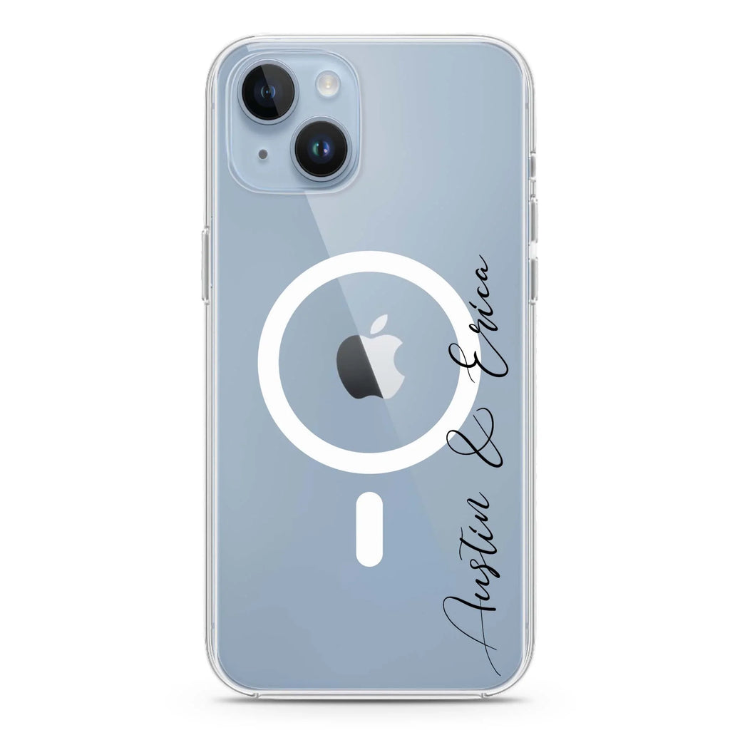 Floral and Cat iPhone 14 Magsafe 兼容水晶透明保護殼