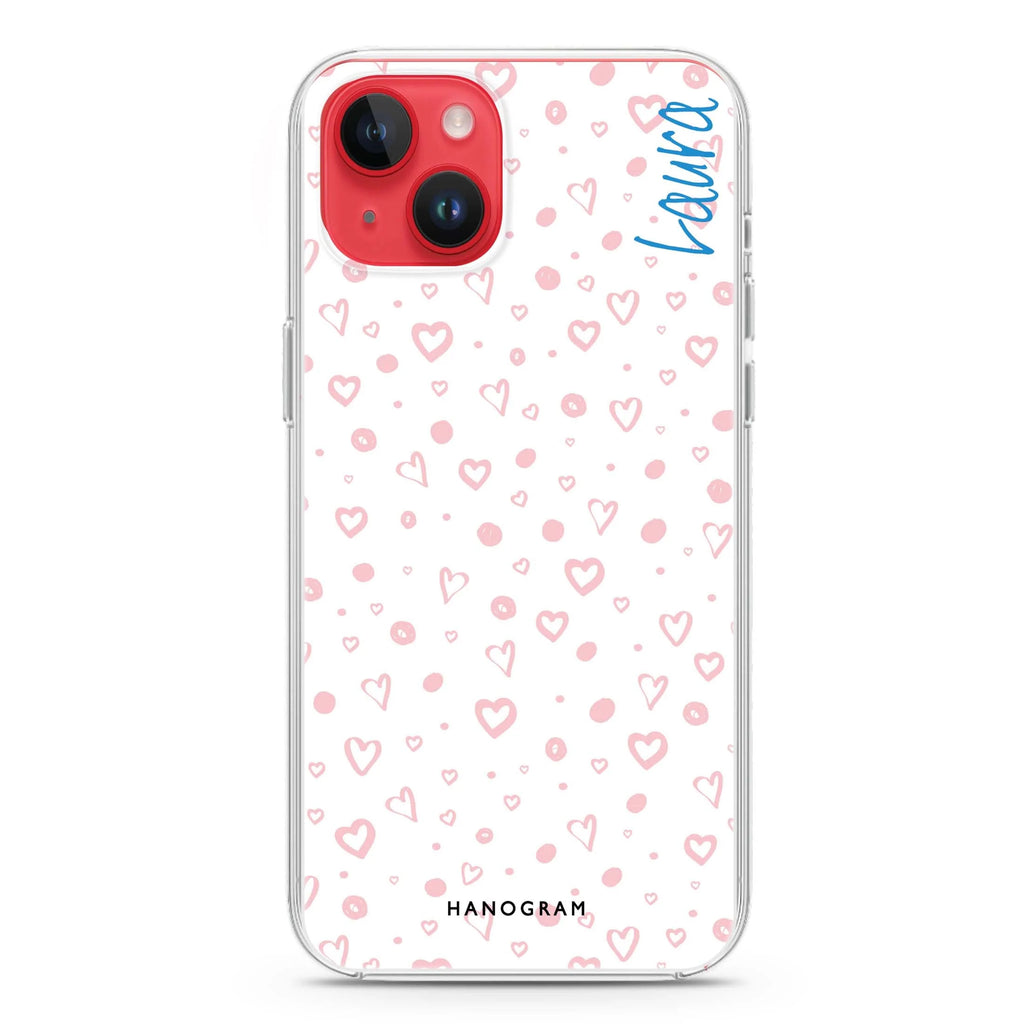 Pinky Hearts iPhone 14 水晶透明保護殼