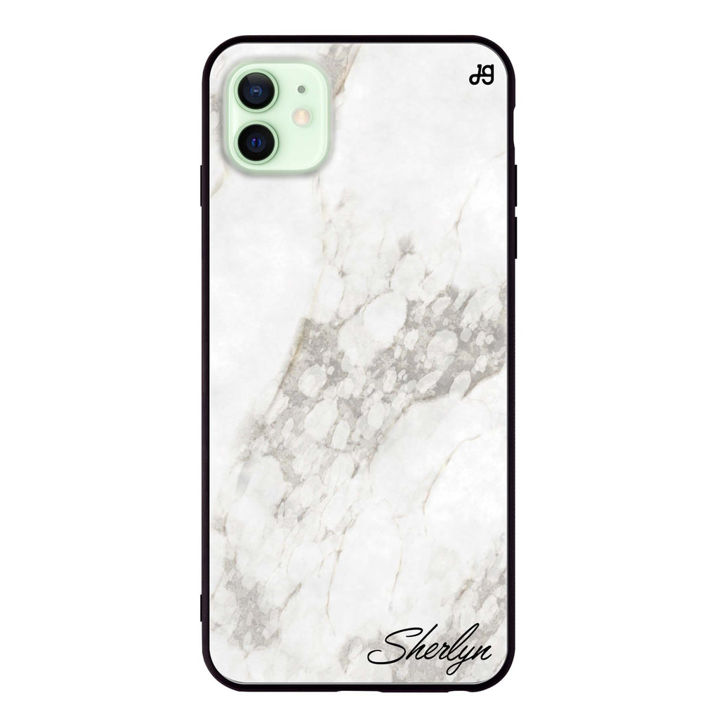 Simple White Marble iPhone 12 超薄強化玻璃殻