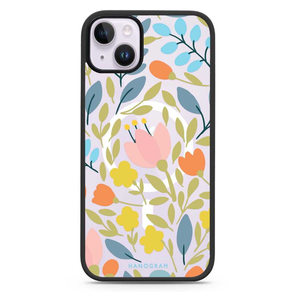 Floral iPhone 14 Plus Magsafe 兼容防衝擊保護殼